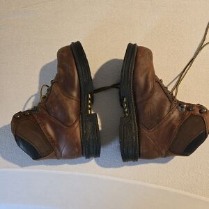 Wolverine Brown Leather Work Boots with Black Soles